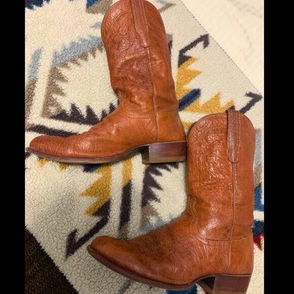 Tecovas "The Jasper" Brown Smooth Ostrich Cowboy Boots - Picture 5 of 5